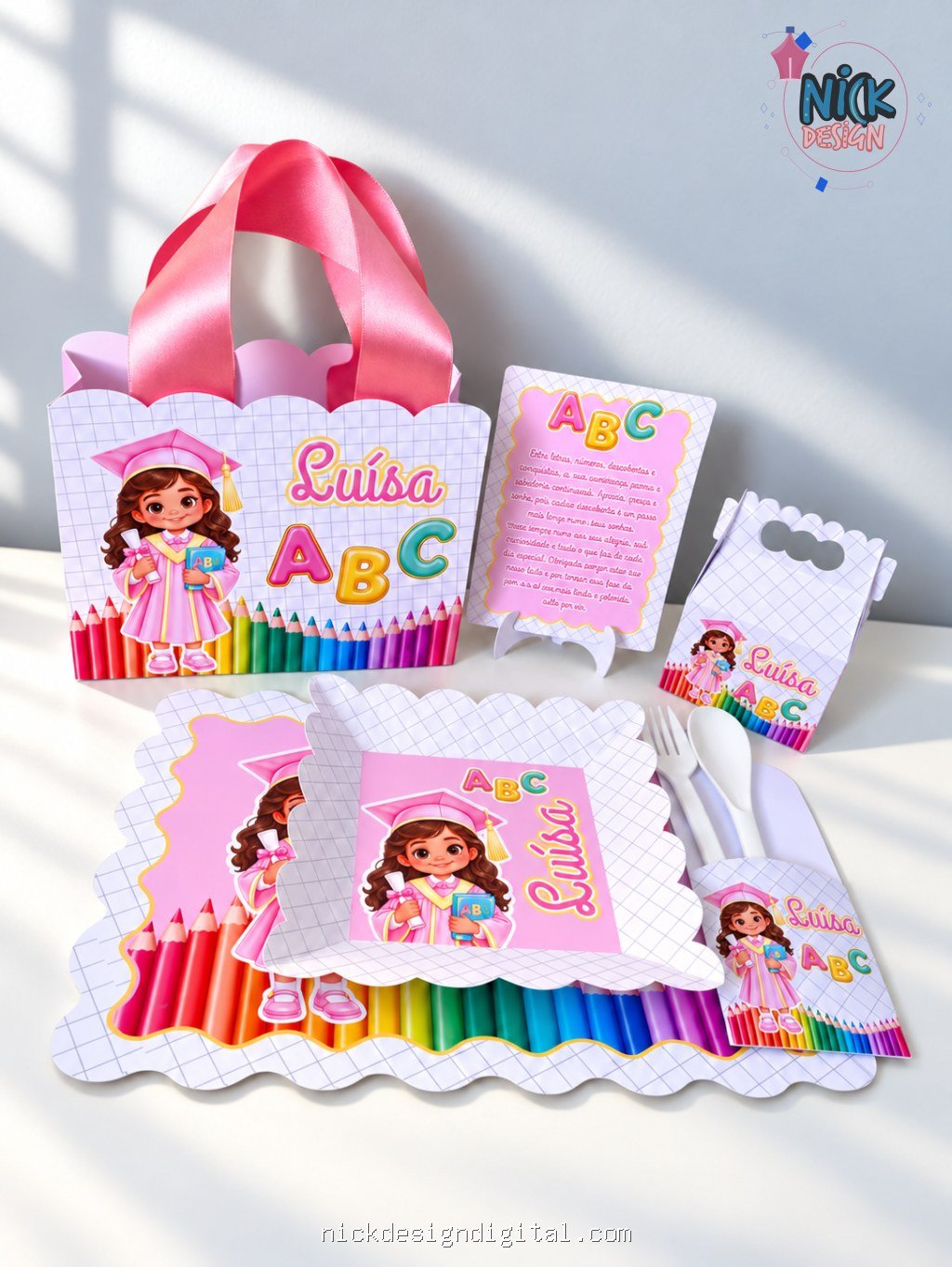 Mesa Posta ABC Menina - Imagem 1