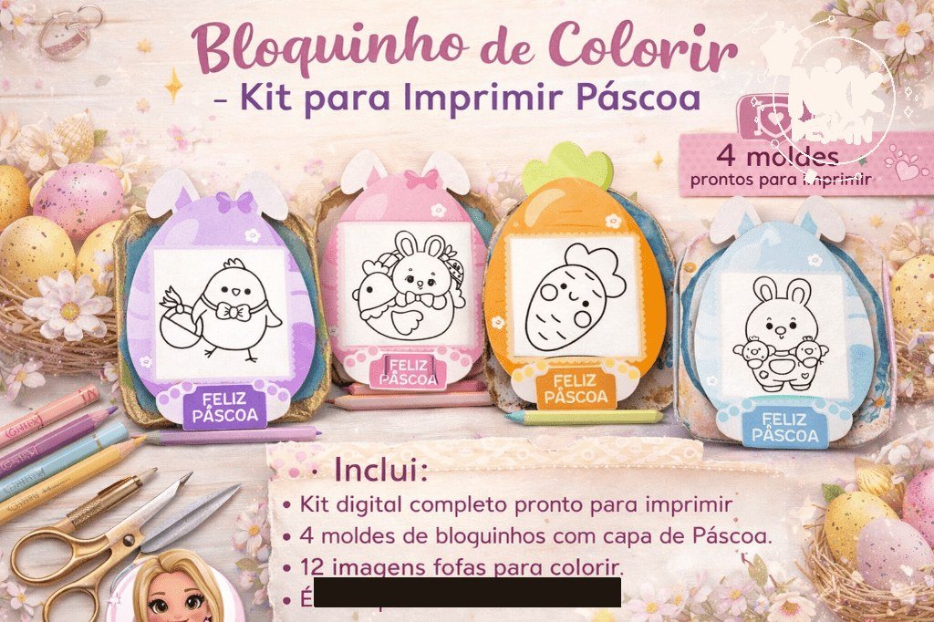 Bloquinho de Colorir - Kit Páscoa - Imagem 1