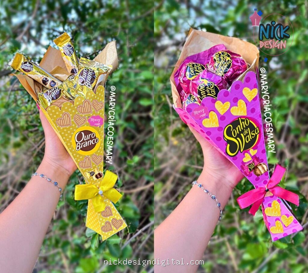 Ouro Branco e Sonho de Valsa - Buquê Personalizado - Imagem 1