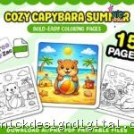 Capivara Summer - Livro de Colorir