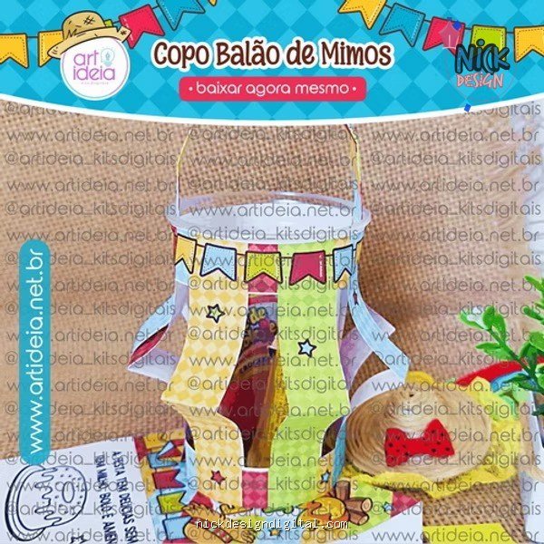 Copo Balão de Mimos (Junino - São João) - Imagem 1