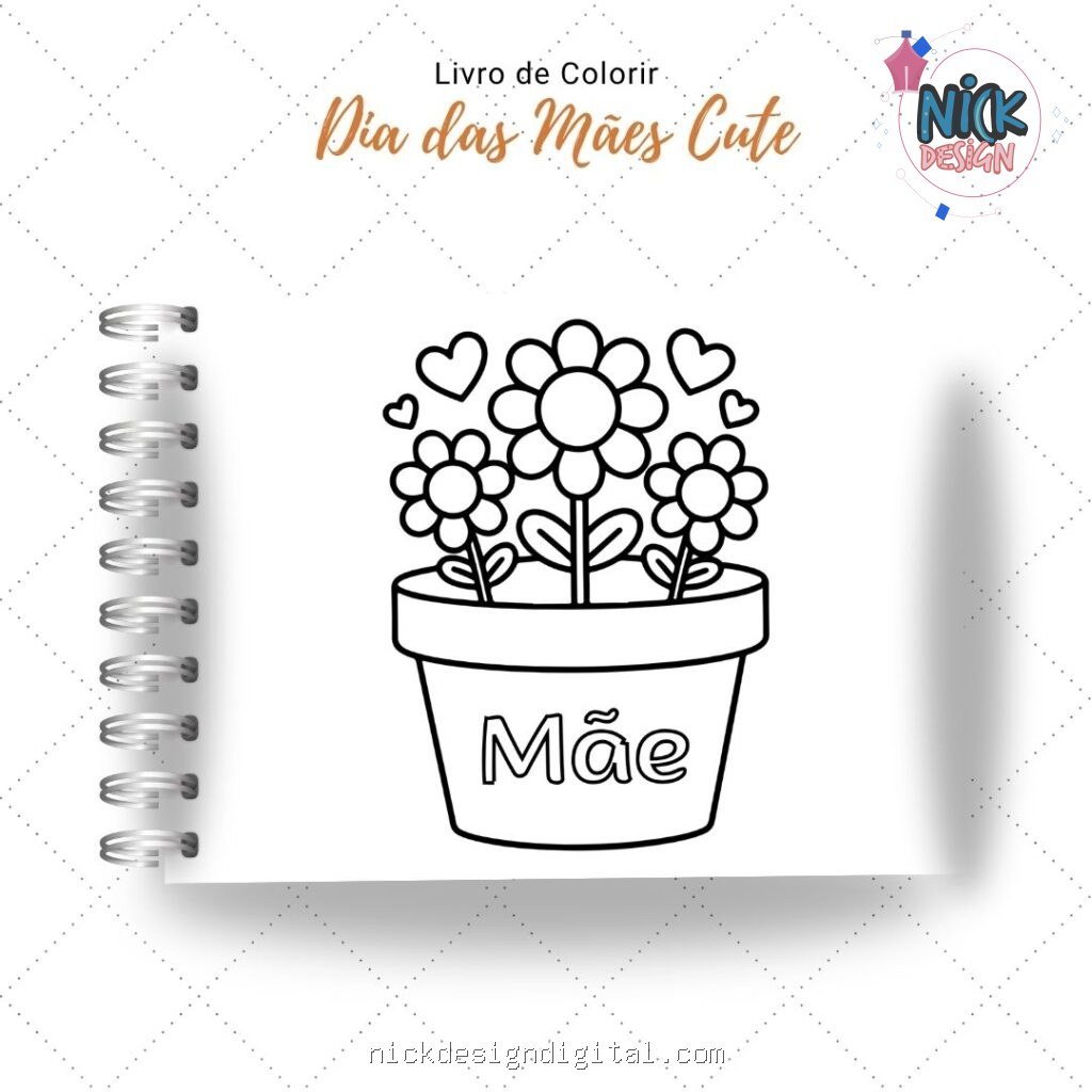 Dia das Mães Cute  - Livro de Colorir (Nick Design) - Imagem 8