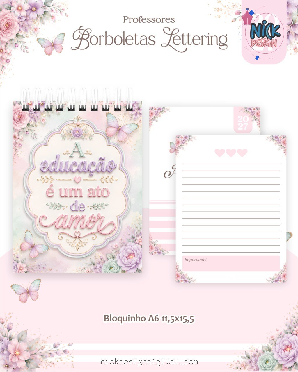 Borboletas Lettering 2027 - Professores - Imagem 5