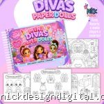 Mini Divas - Livro Colorir A5 (Paper Dolls)