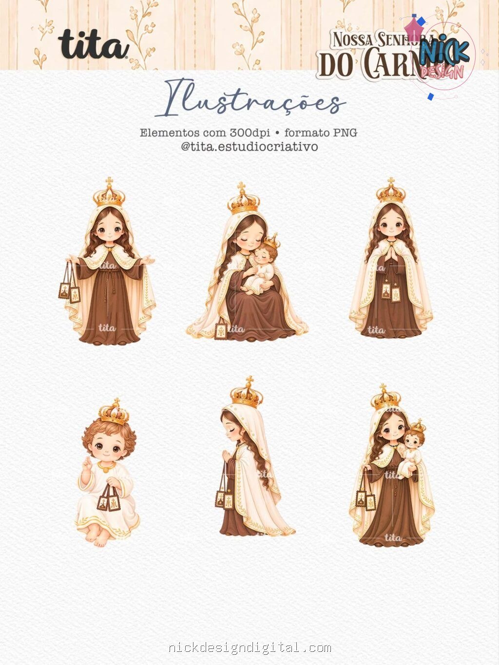 Santos - Nossa Senhora do Carmo - Ilustrações (Tita) - Imagem 6