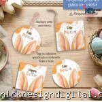 Tag e Adesivo 6cm - Feliz Páscoa