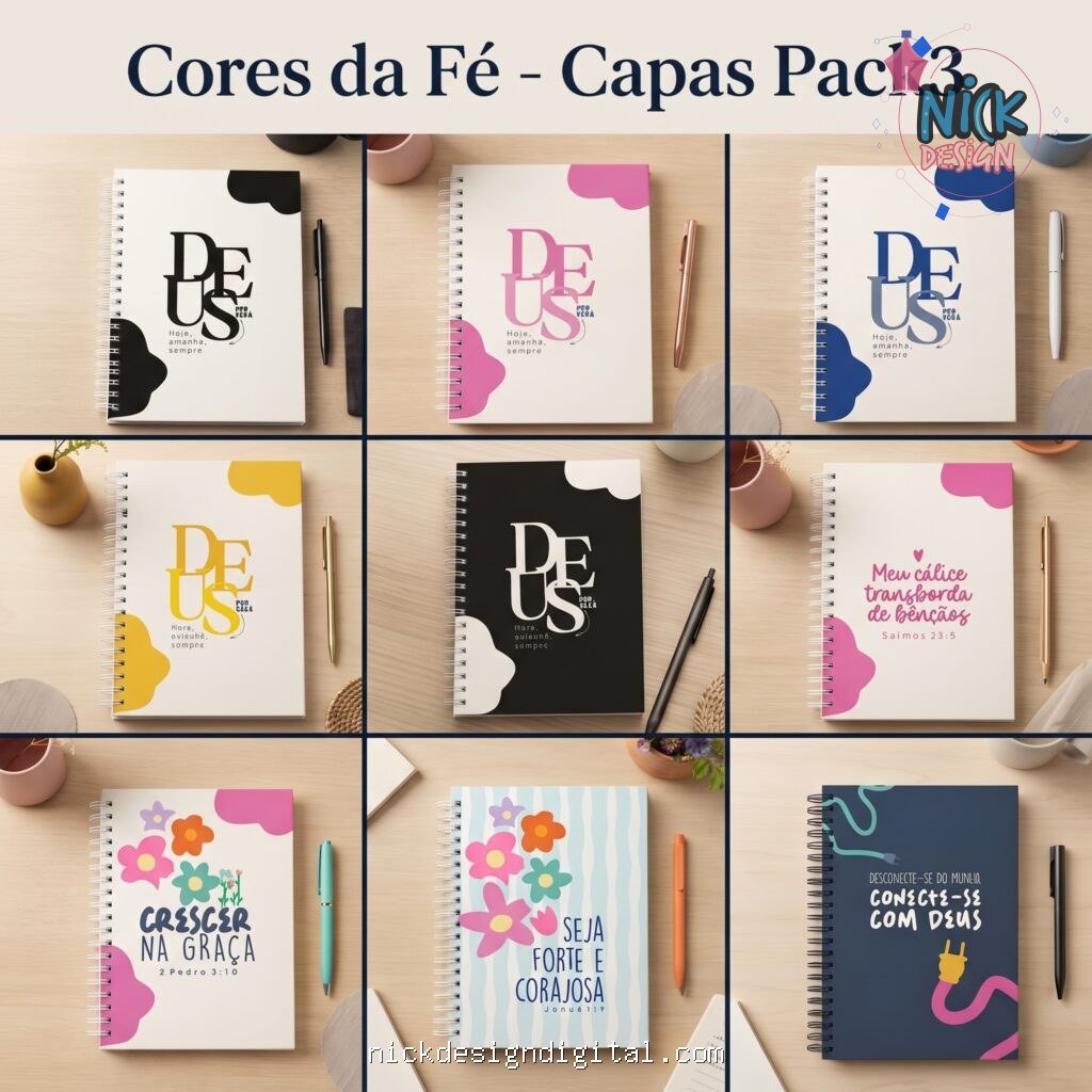 Cores da Fé - Capas A5 - Pack 3 - Imagem 1