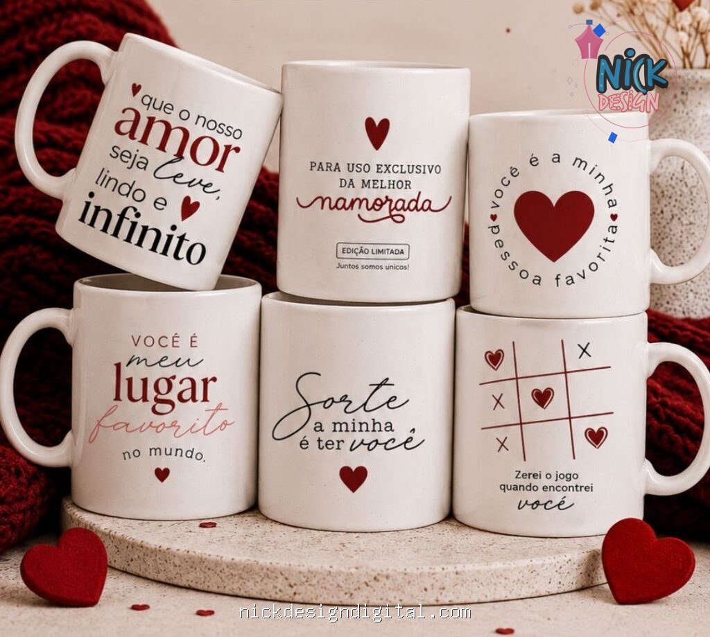 Pack Namorados - Artes Caneca no Canva - Imagem 1