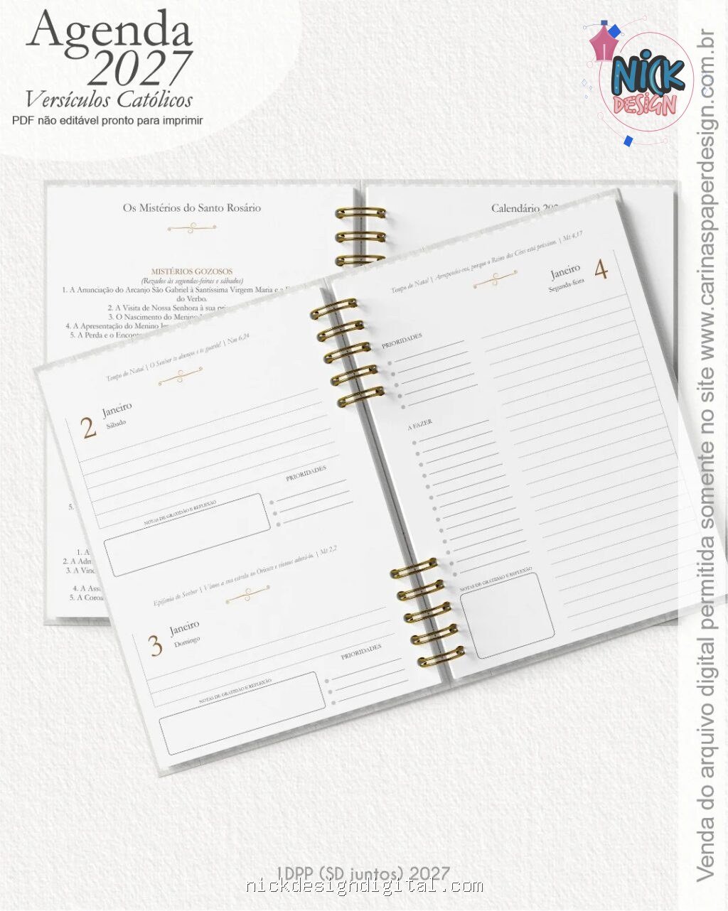 Agenda com Versículos Católicos 2027 - Imagem 5