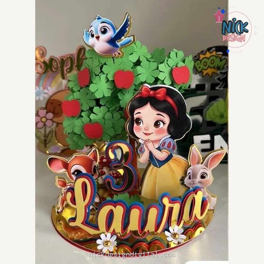 Branca de Neve - Topo de Bolo Cenário - Imagem 1