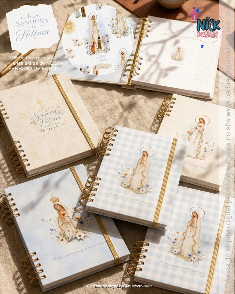 Nossa Senhora de Fátima - Caderno + 5 Capas + Artes extras - Imagem 1
