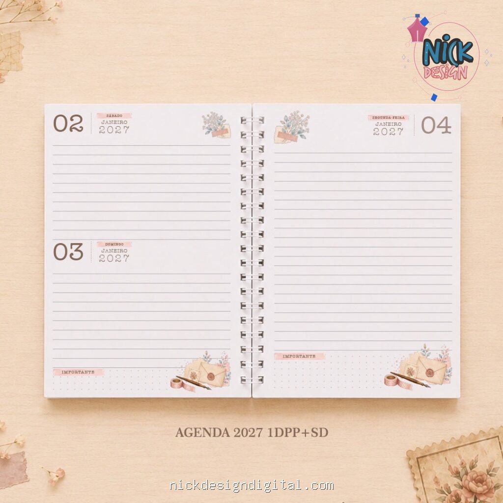 Coleção Cápsula – Cartas Vintage Agendas Caderno Bloquinho - Imagem 3