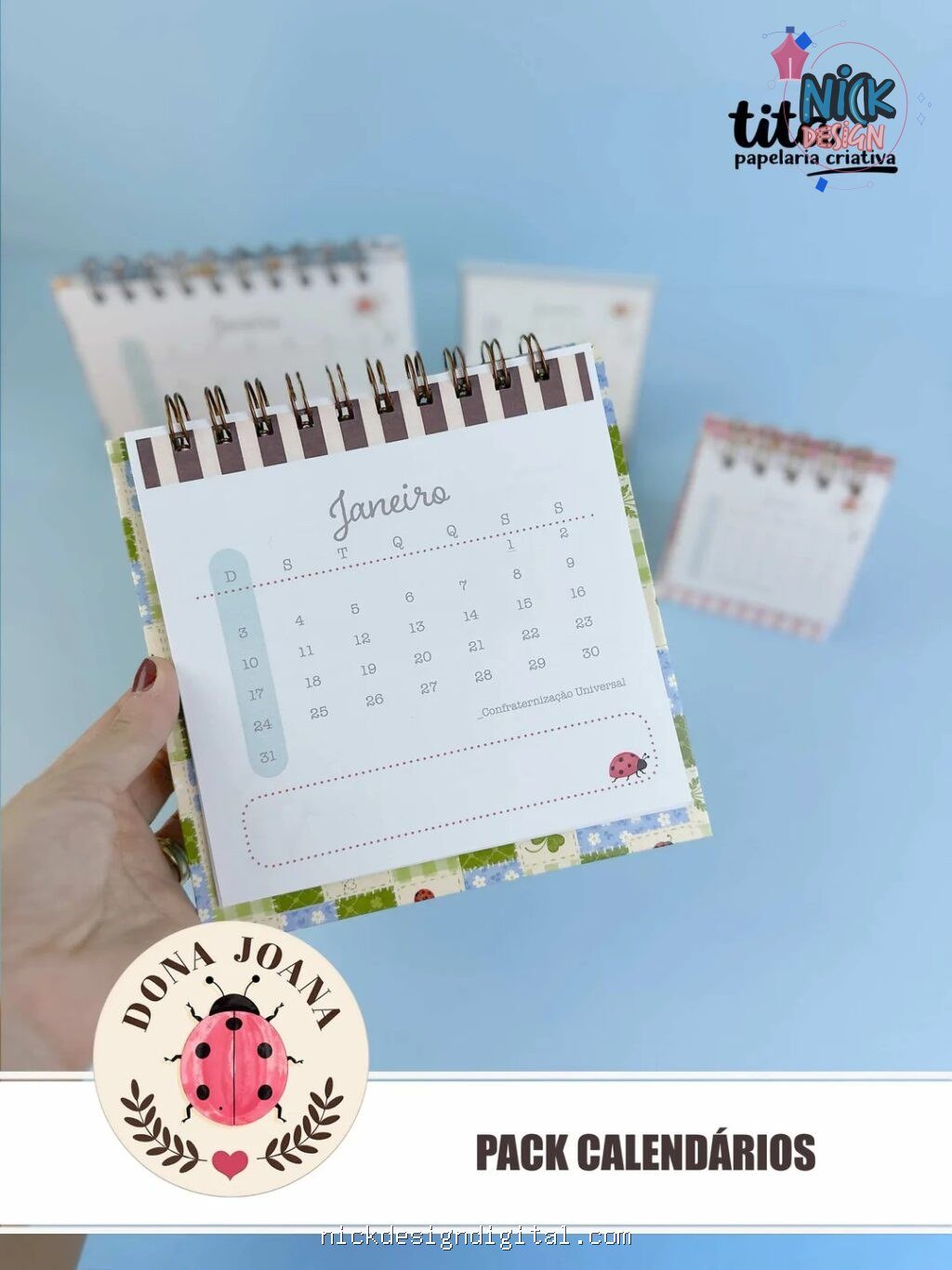 Dona Joana - Pack Calendários 2027 - português e español + Vídeo aula (Tita) - Imagem 4