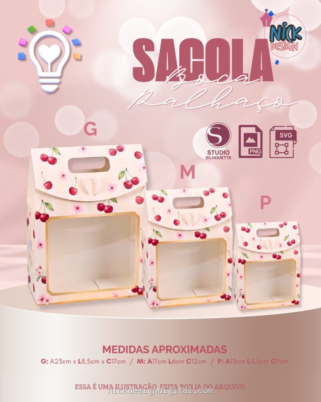 Molde Sacola Boca de Palhaço - Imagem 1