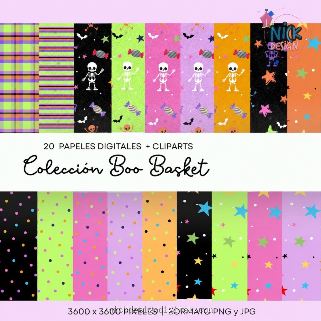 Cestas de Halloween + Papeis (Espanhol) - Imagem 5