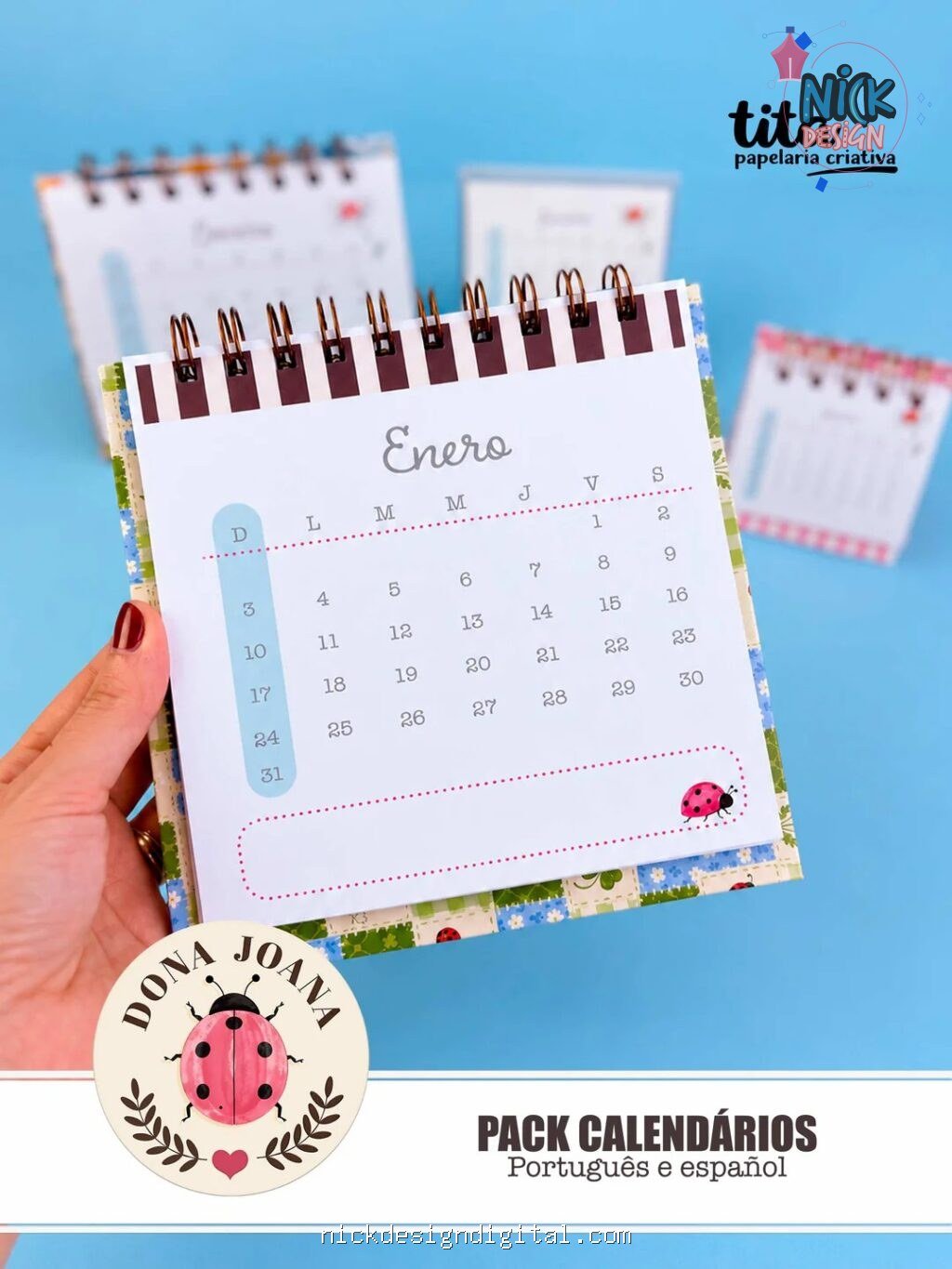 Dona Joana - Pack Calendários 2027 - português e español + Vídeo aula (Tita) - Imagem 8