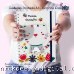 Gatinho Cinza- Caderno Pautado A5 + Bloquinho A6