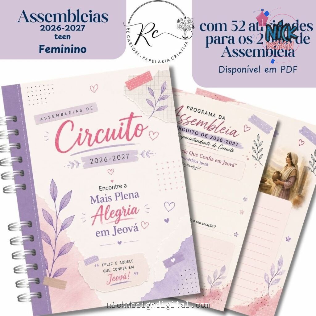 Caderno teen Feminino para as Assembleias 2026-2027 - Imagem 1