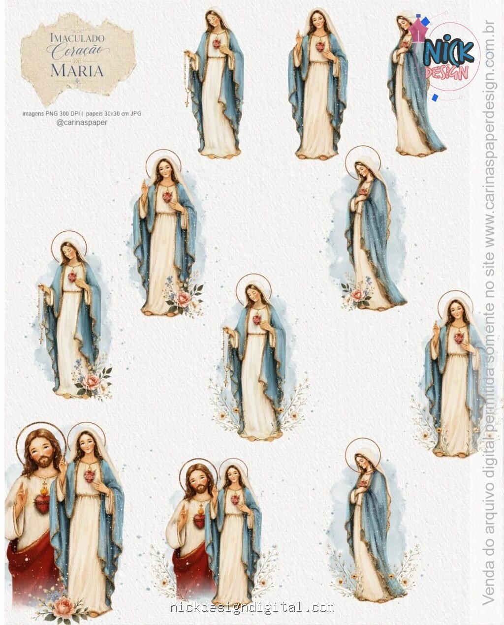 Ilustrações Imaculado Coração de Maria 2 - Imagem 3