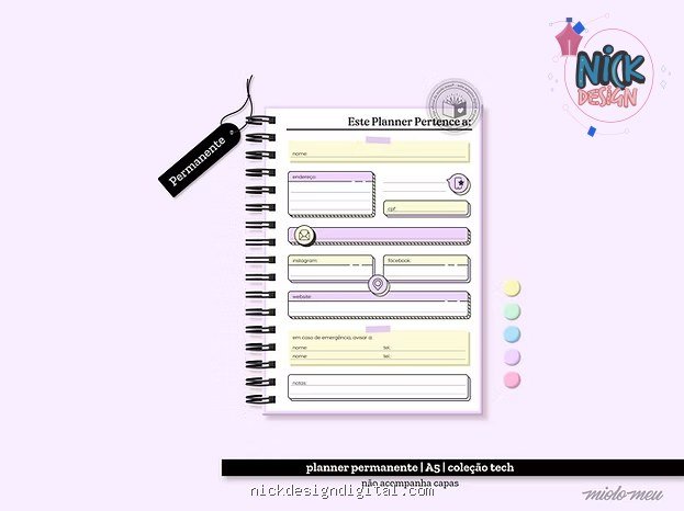 Tech Planner Permanente - A5 (Miolo Meu) - Imagem 1