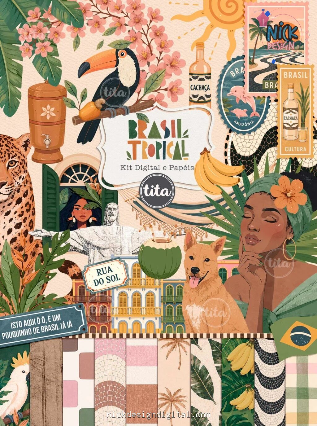 Brasil Tropical - Combão Ilustrações + Papéis (Tita) - Imagem 14