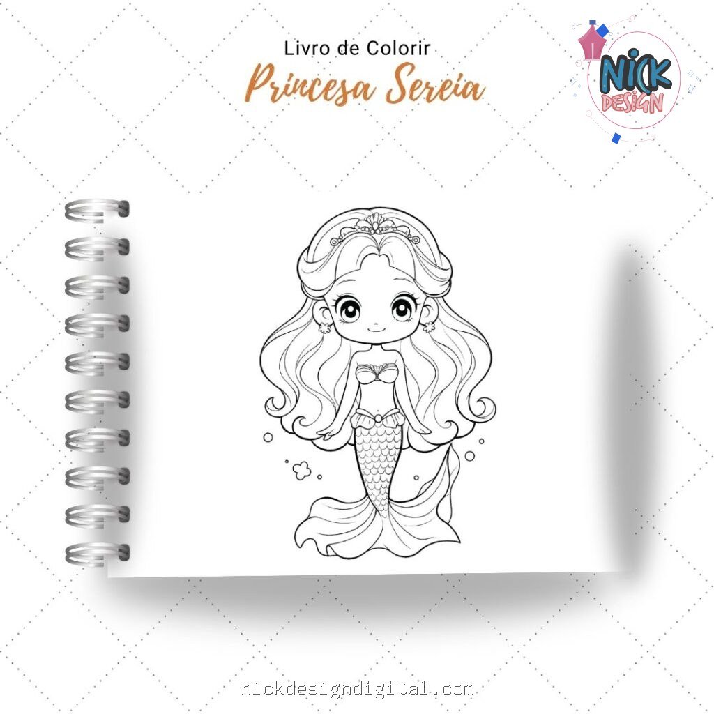 Princesa Sereia - Livro de Colorir - Imagem 7