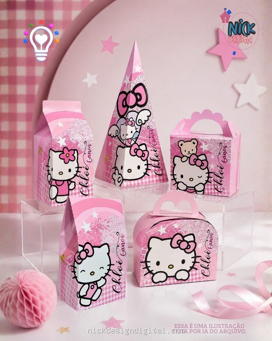 Hello Kitty Rosa - Kit Festa Pronta - Imagem 1