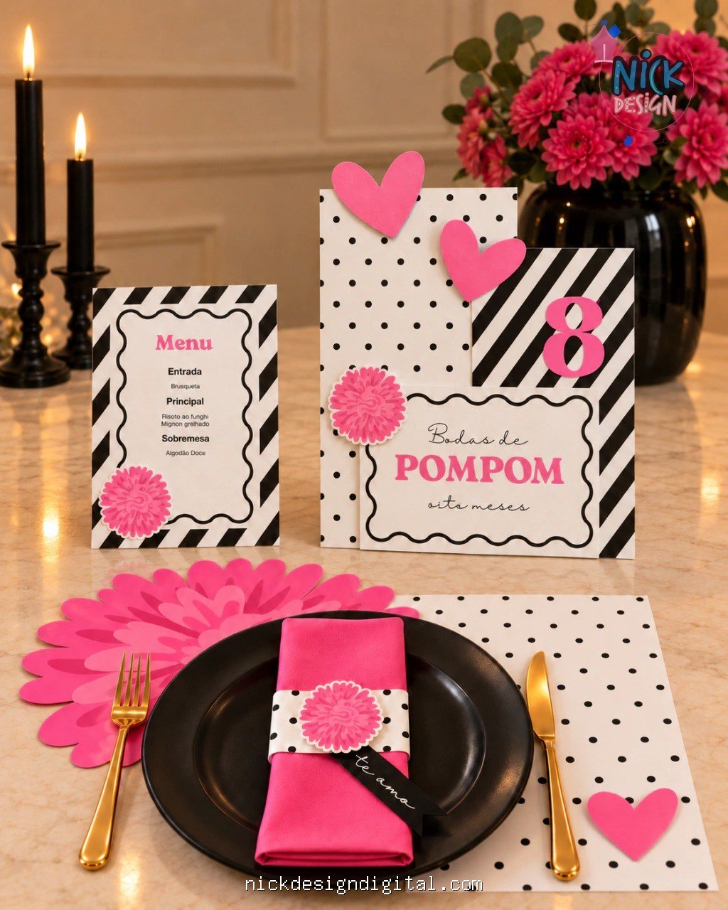 Kit Bodas de Pompom (8 meses) - Imagem 1