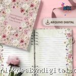 Kit 5 Capas e 5 Miolos Pautado Coleção Flores e Cores (Bicho Papel)
