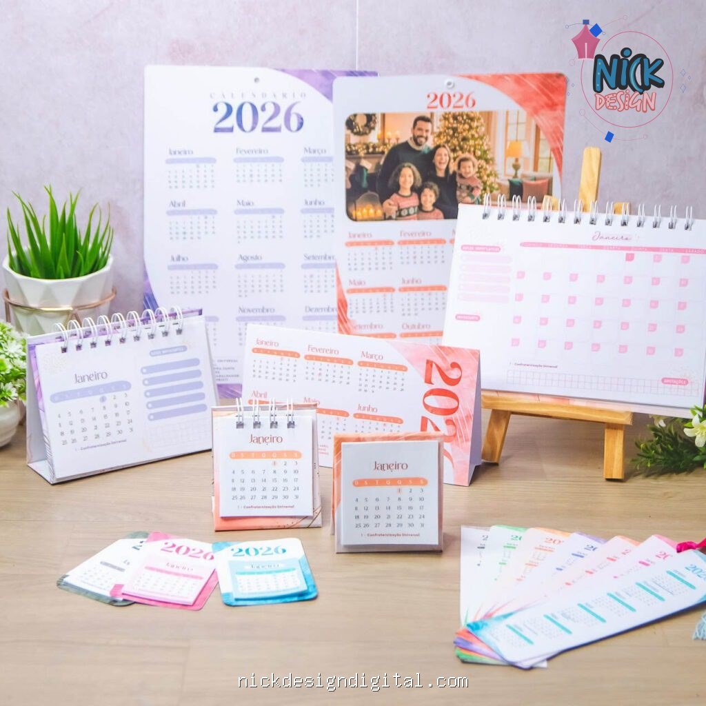 COMBO Calendários 2026 Col. Vagalume (Amarantto)