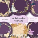 O Reino das Tranças - Kit 8 rascunhos para pintar/bordar plaquinhas de maternidade