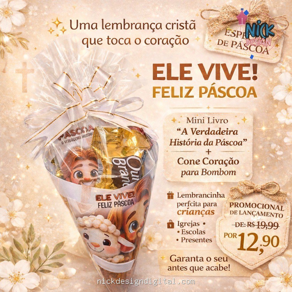 Livrinho + Cone - História da Páscoa - Imagem 1