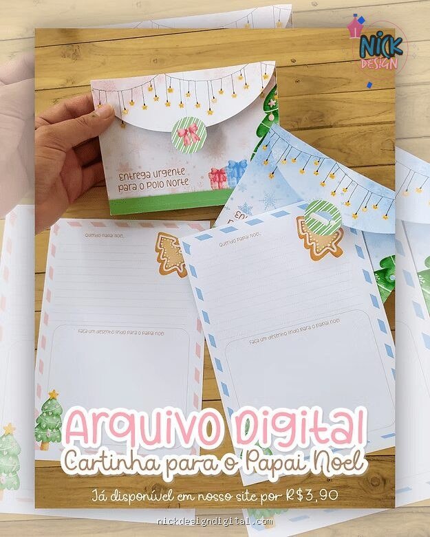 Cartinha + envelope para o papai noel
