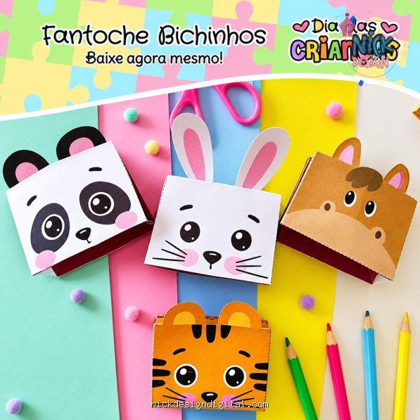 Fantoches Bichinhos Dia das Crianças
