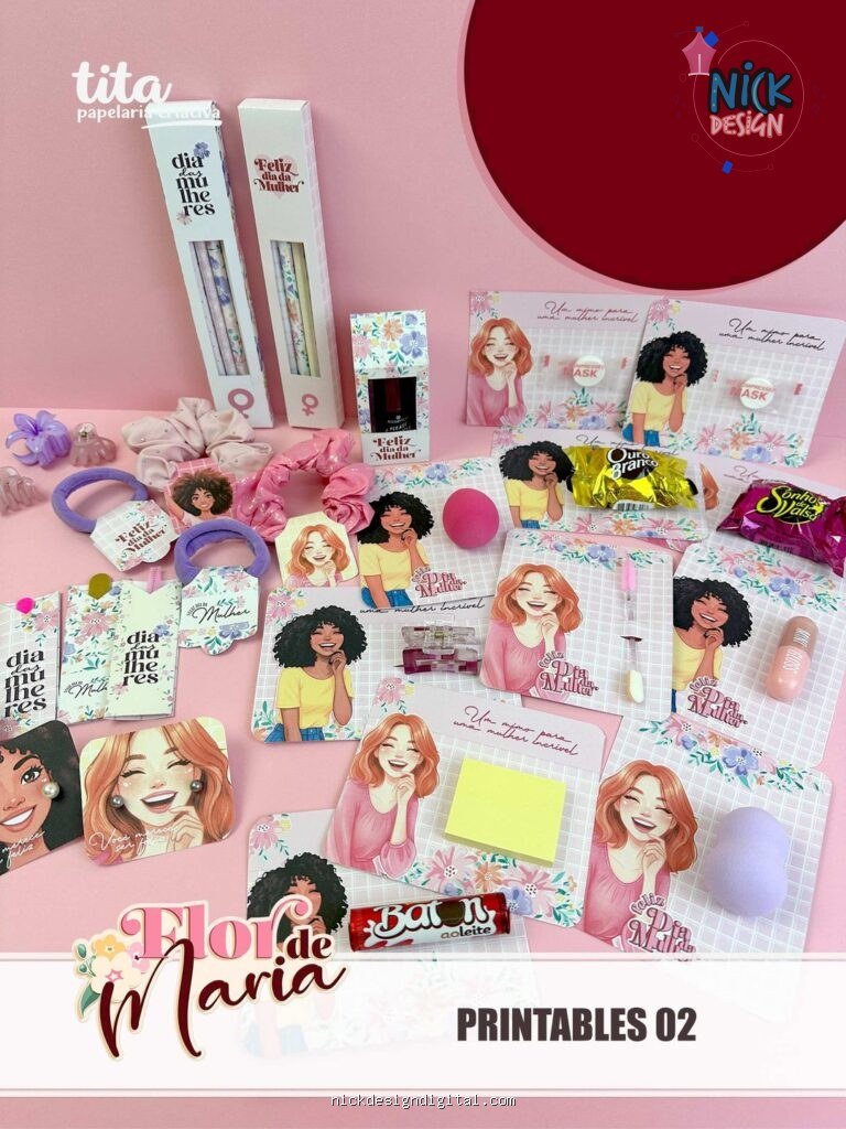 Flor de Maria - Pack Printables 02 - Dia das Mulheres (Tita)
