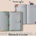 Agenda Vintage Verde-Água 2027 Costura (Perfeito Miolo)