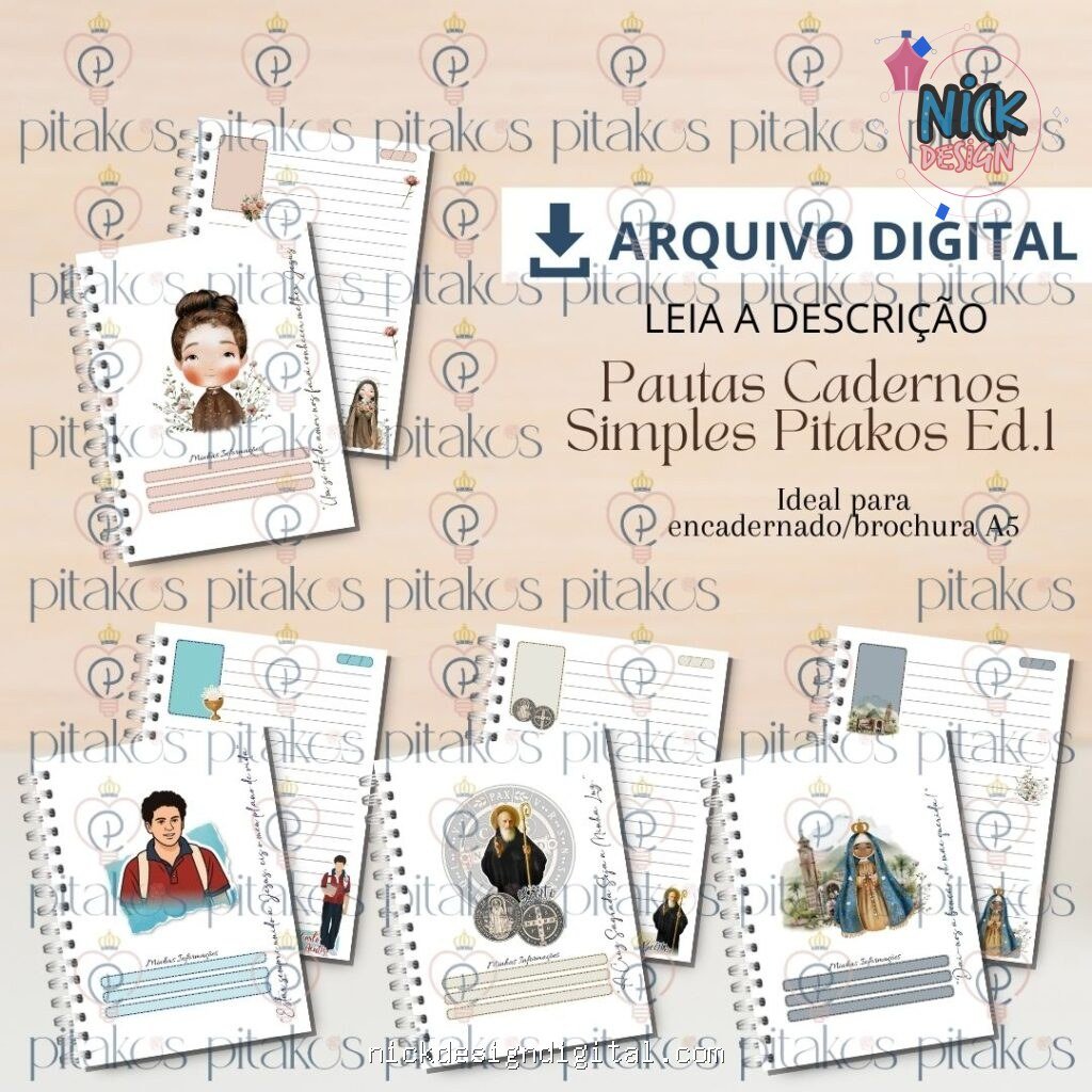 Pautas Caderno Simples - Imagem 1