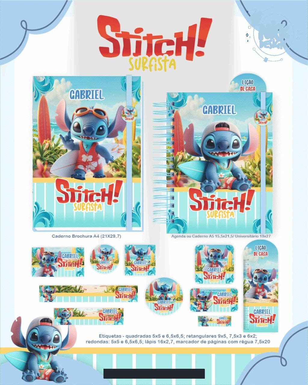 Stitch Surfista - Escolar 1.0 2026 (Pamella) - Imagem 1