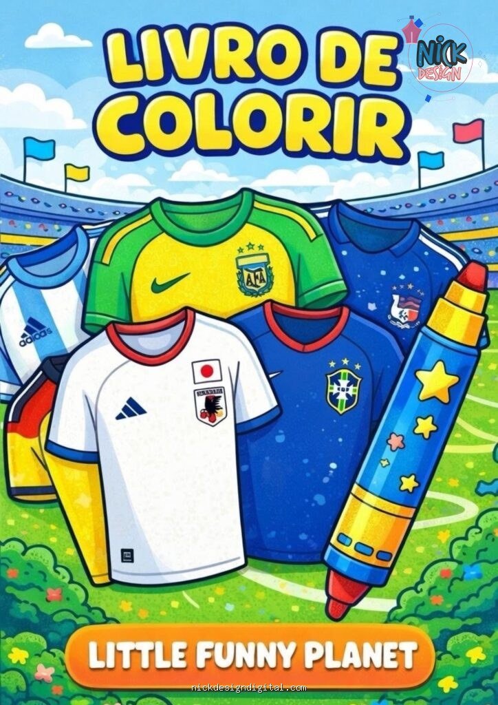 Camisas da Copa do Mundo - Livro de Colorir - Imagem 1