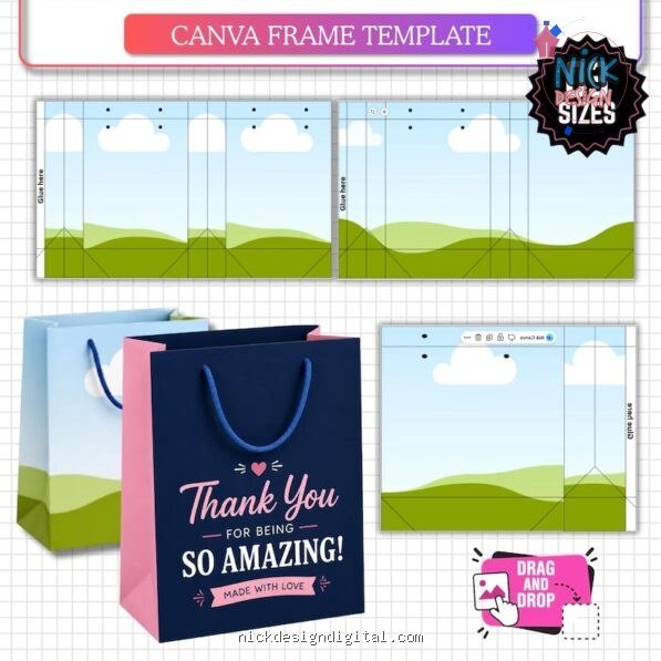 Moldes Sacolas Presente CANVA