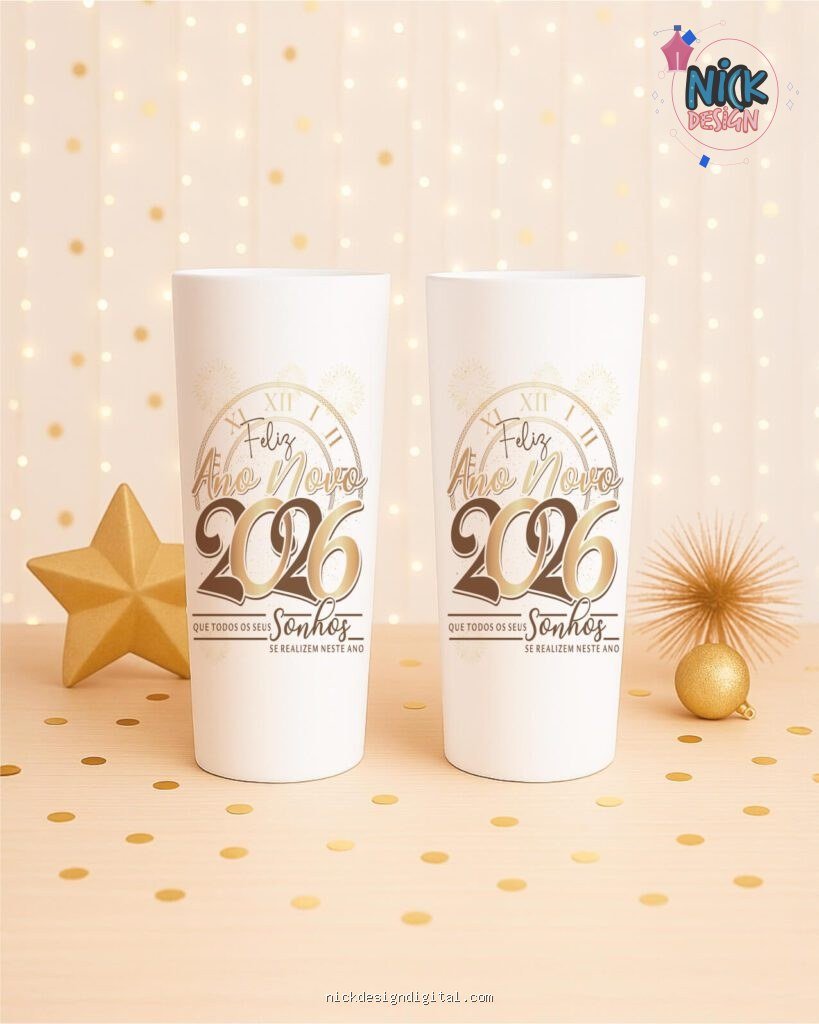 Ano Novo 2026 - Artes para Long Drink
