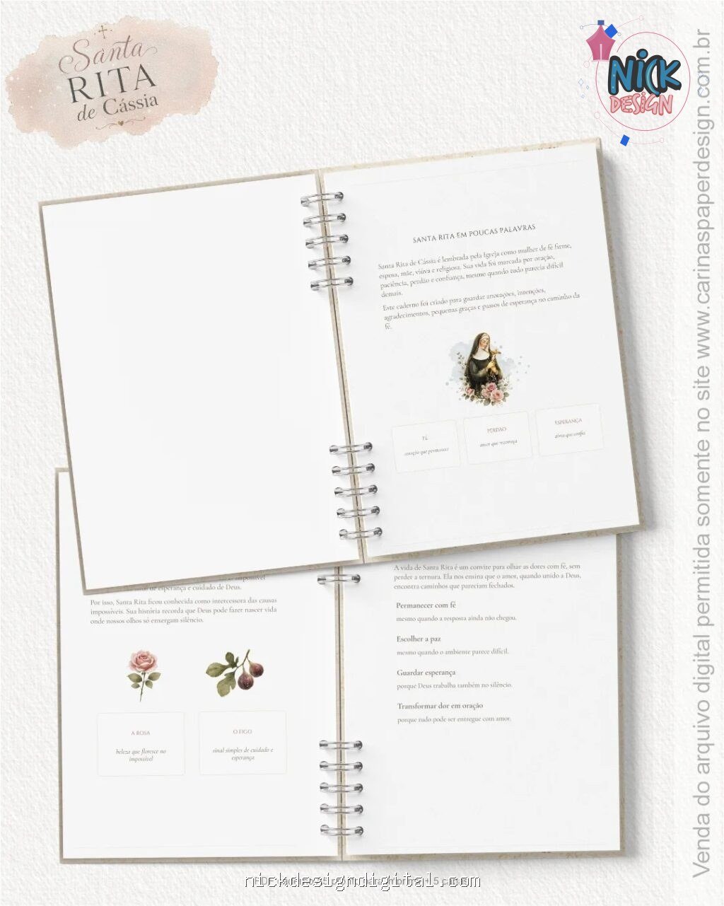 PDF Caderno Santa Rita de Cássia+ 5 Capas (Carinas Paper) - Imagem 3