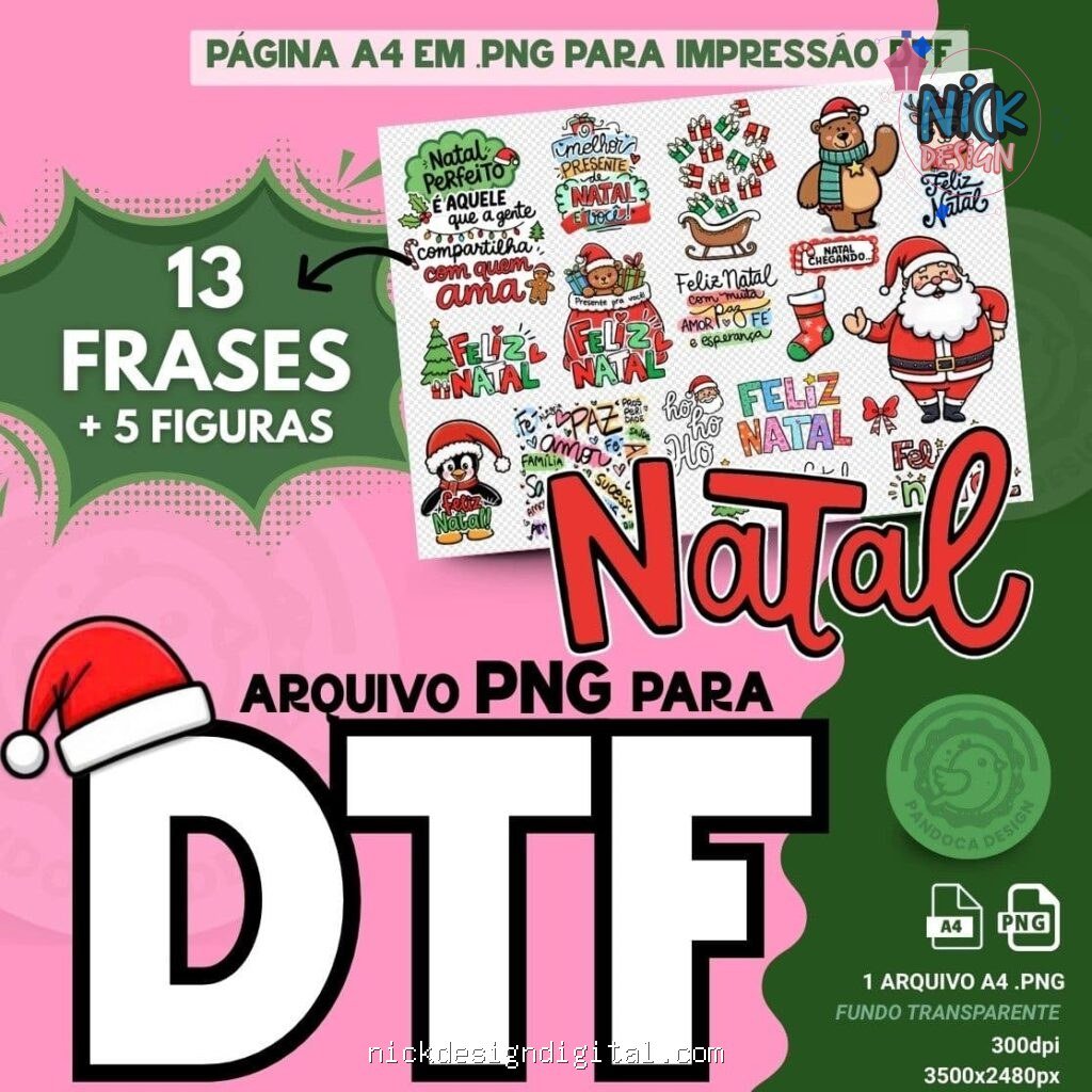 Arquivo para DTF (parte3) Frases - Natal 2025 (Pandoca)