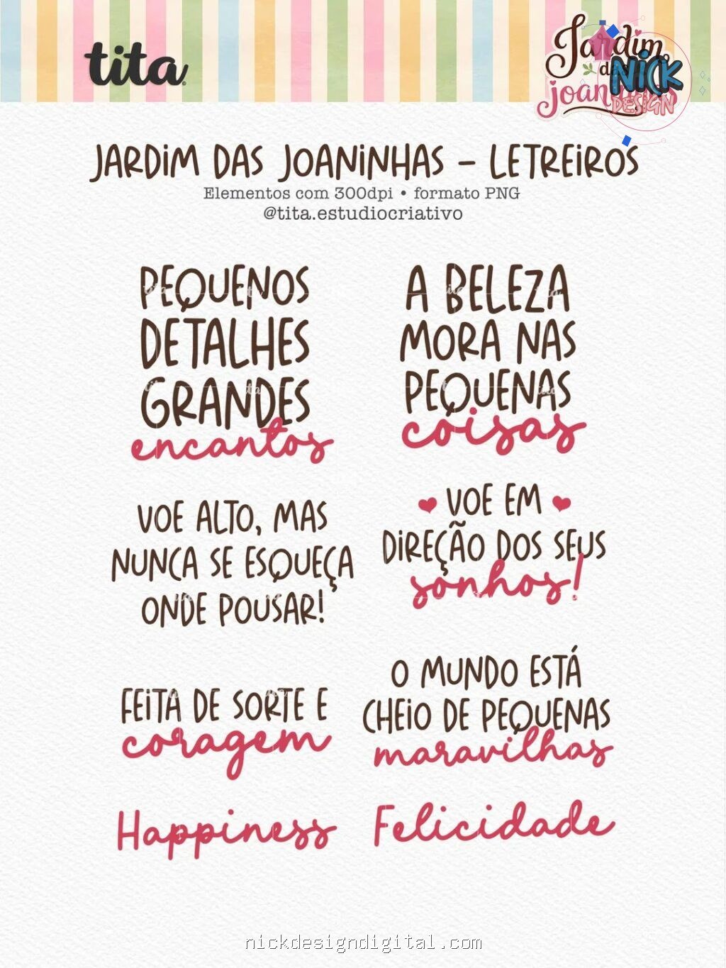 Jardim das Joaninhas - Combo Ilustrações e Papéis (Tita) - Imagem 3