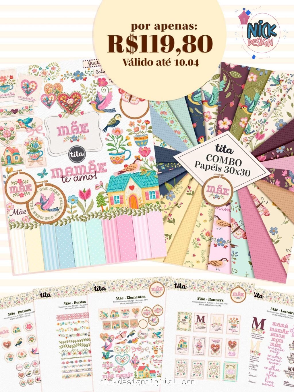 Mãe 2026 - Combão Ilustrações + Papéis(Tita) - Imagem 1