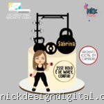 Academia Fitness Mulher - Topo de Bolo
