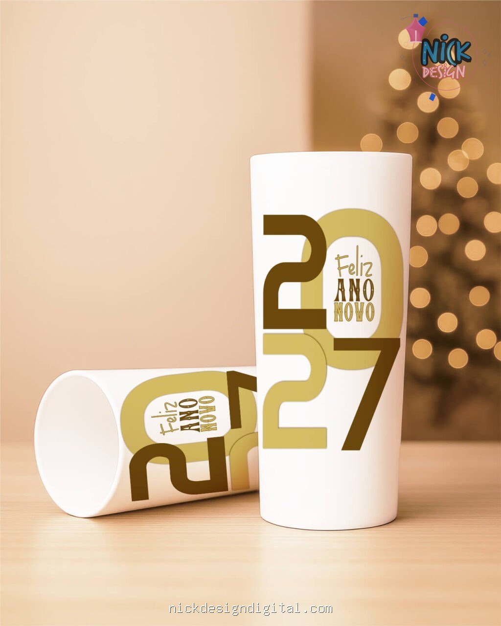 Ano Novo 2027 V5 - Artes Copo Long Drink - Imagem 2
