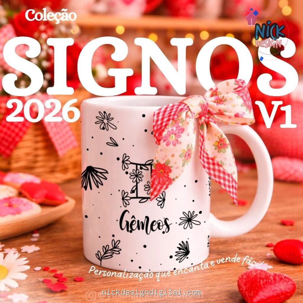 Arte Caneca Signos 2026 – V1 - Imagem 1