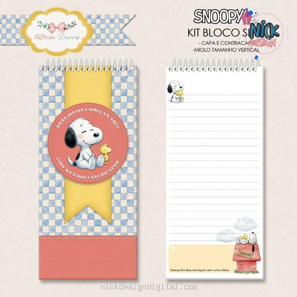 Bloco Slim Snoopy - Imagem 1