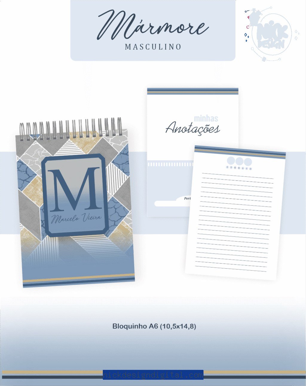 Mármore Masculino - Agendas | Planners 2026 (Pamella) - Imagem 2